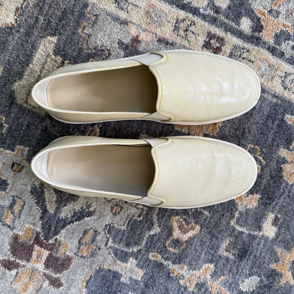 Vince Light Beige Slip-On Shoes